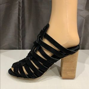 🔴 Jeffrey Campbell Black Cage Mule Sandals